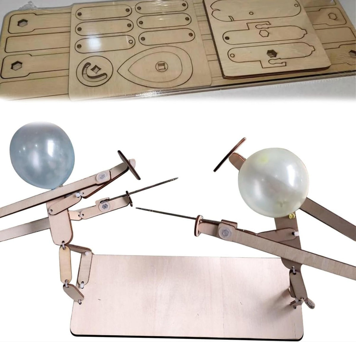 Balloon Man Battle Platform Export Popular Wooden Splicing Kidsren's Double Battle Balloon Man Battle