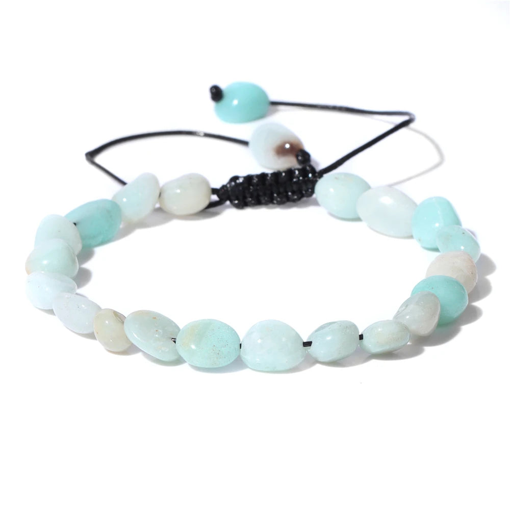 Natural Stone Lapis Lazuli Beads Bracelet Irregular Chip Stone Adjustable Bracelets Tiger Eye Agates Bangles Women Fine Jewelry