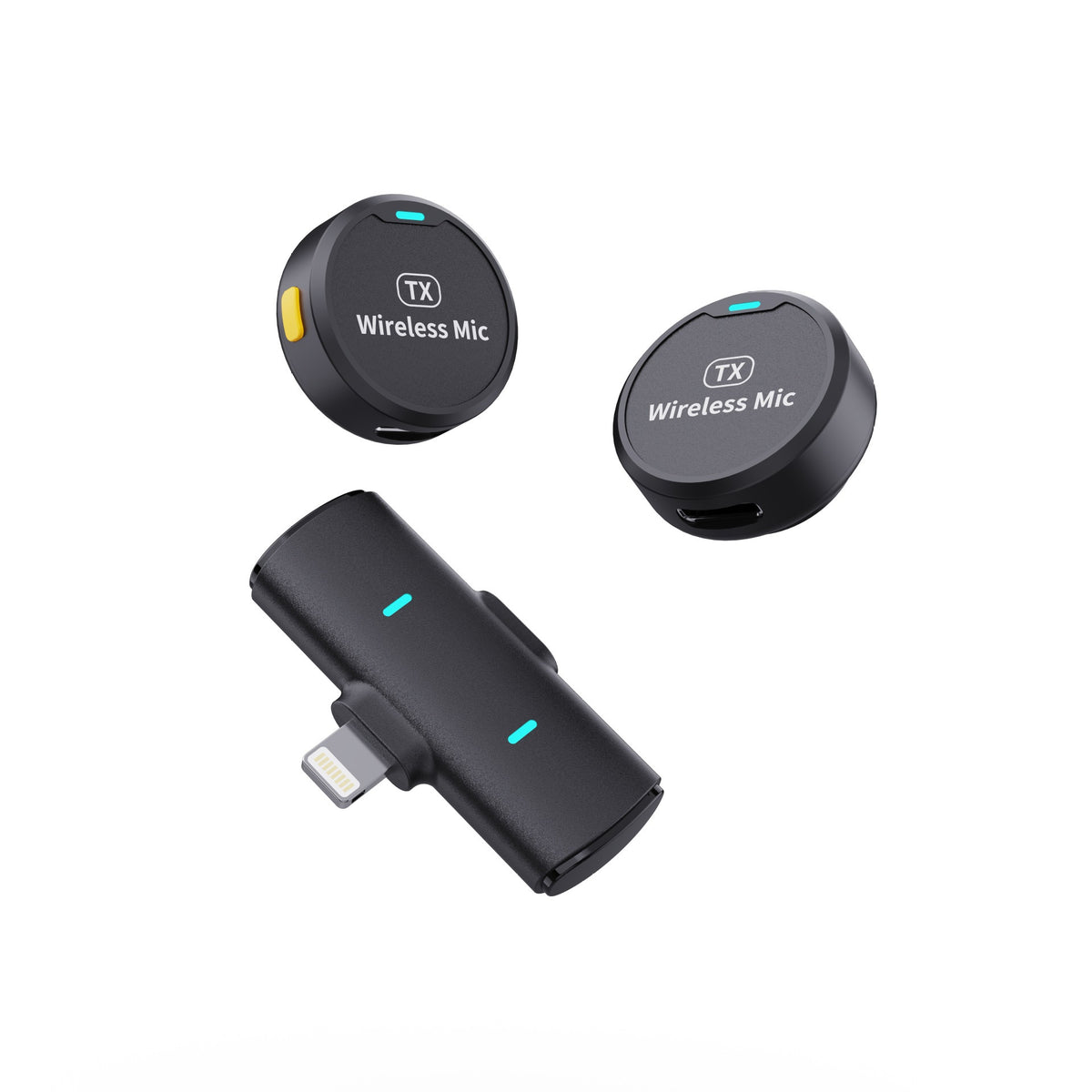 The new adsorption type one drag two wireless collar clip microphone round live mobile phone photography magnetic collar clip radio microphone