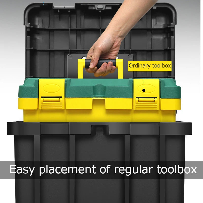 Large Waterproof Tool Box Plastic Hard case Hardware Toolbox 2-Layer Large Tool box Storage Box Portable Toolbox pelican case
