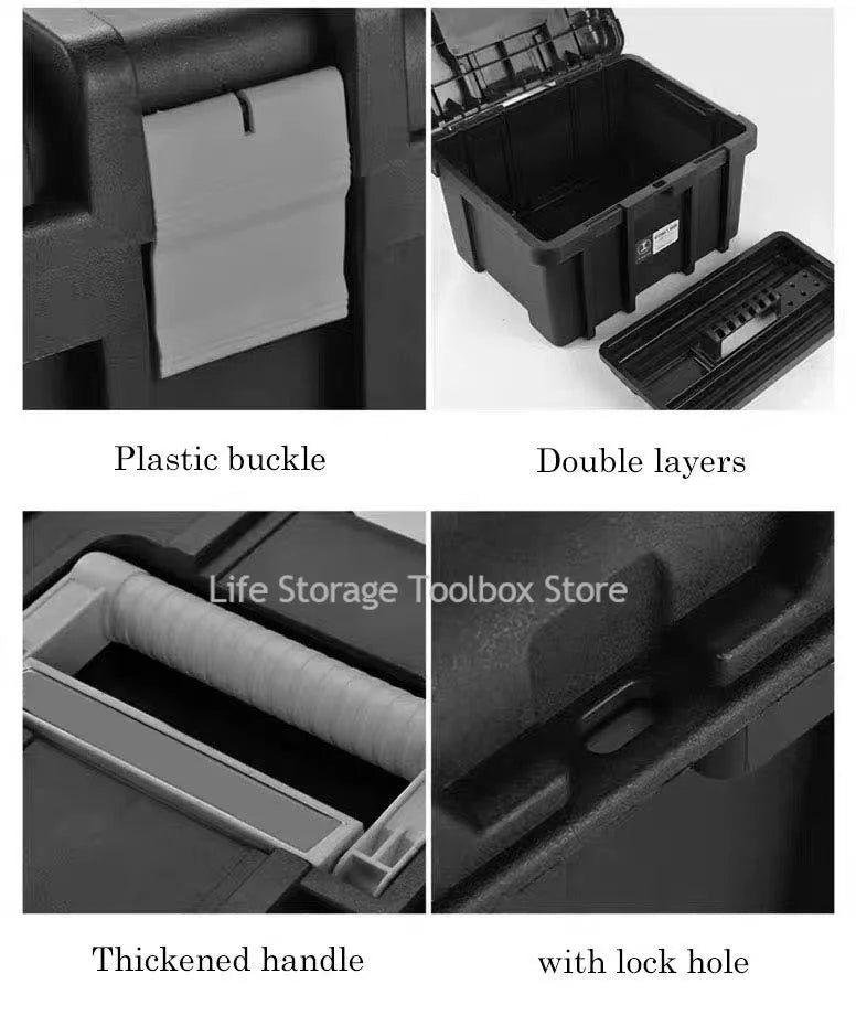 Large Waterproof Tool Box Plastic Hard case Hardware Toolbox 2-Layer Large Tool box Storage Box Portable Toolbox pelican case