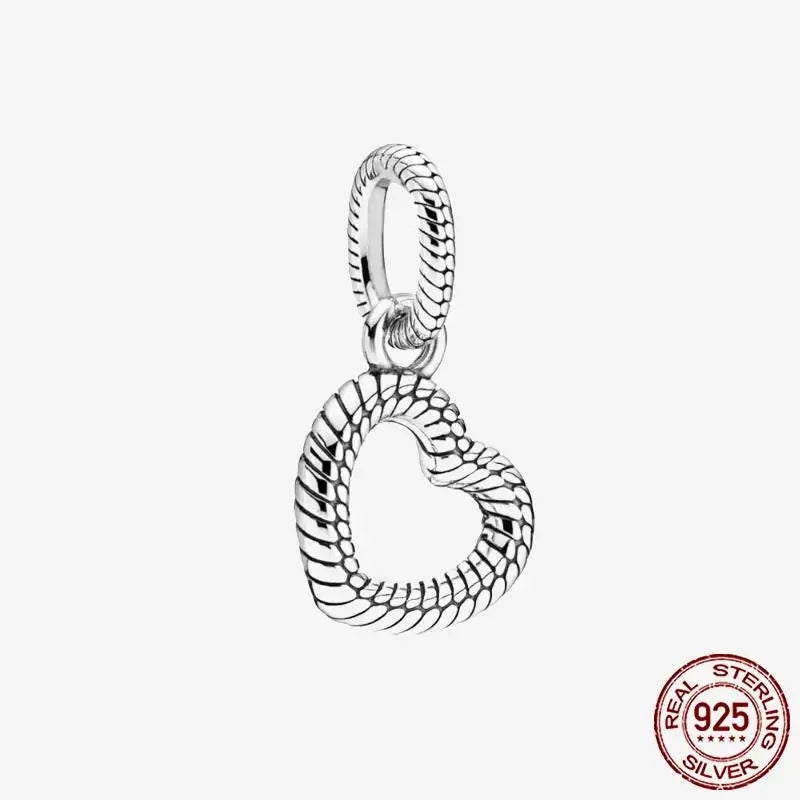 925 Sterling Silver Gold Heart Plated Dangle Charm for Original Bracelet Beads Jewelry DIY Birthday Gift for Women plata de ley