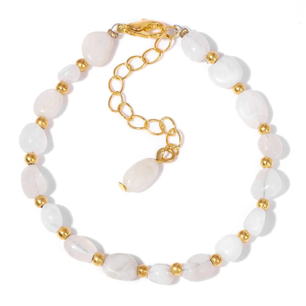 Natural Stone Lapis Lazuli Beads Bracelet Irregular Chip Stone Adjustable Bracelets Tiger Eye Agates Bangles Women Fine Jewelry