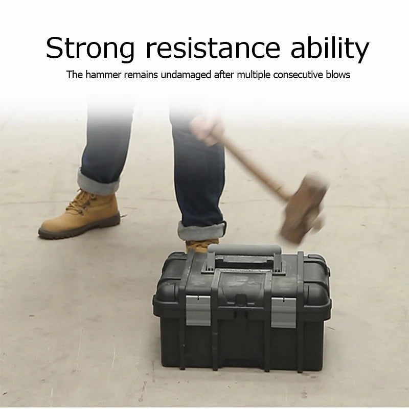 Large Waterproof Tool Box Plastic Hard case Hardware Toolbox 2-Layer Large Tool box Storage Box Portable Toolbox pelican case