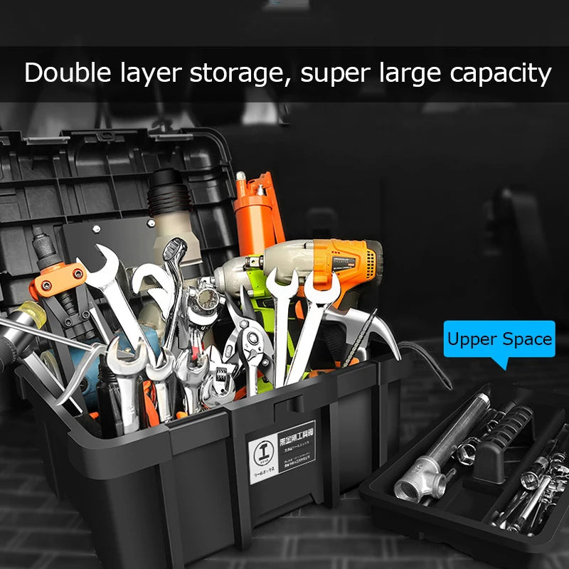 Large Waterproof Tool Box Plastic Hard case Hardware Toolbox 2-Layer Large Tool box Storage Box Portable Toolbox pelican case
