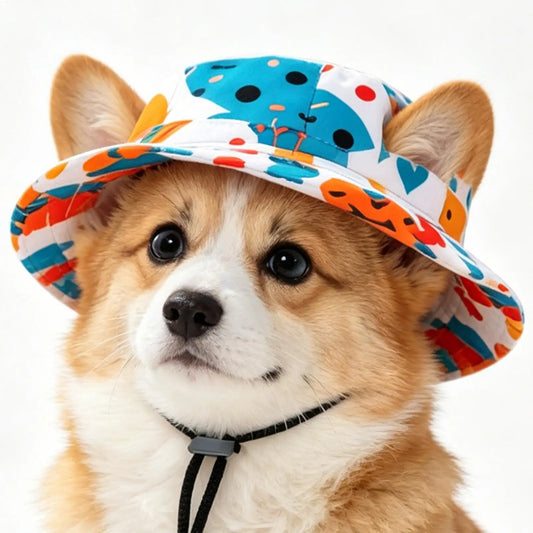 1PC Pet Sun Hat Adjustable Pet Sun Hat Cat Dog Breathable Dog Sunshade Hats Outdoor Travel Pet Fisherman Hat Sun Protection