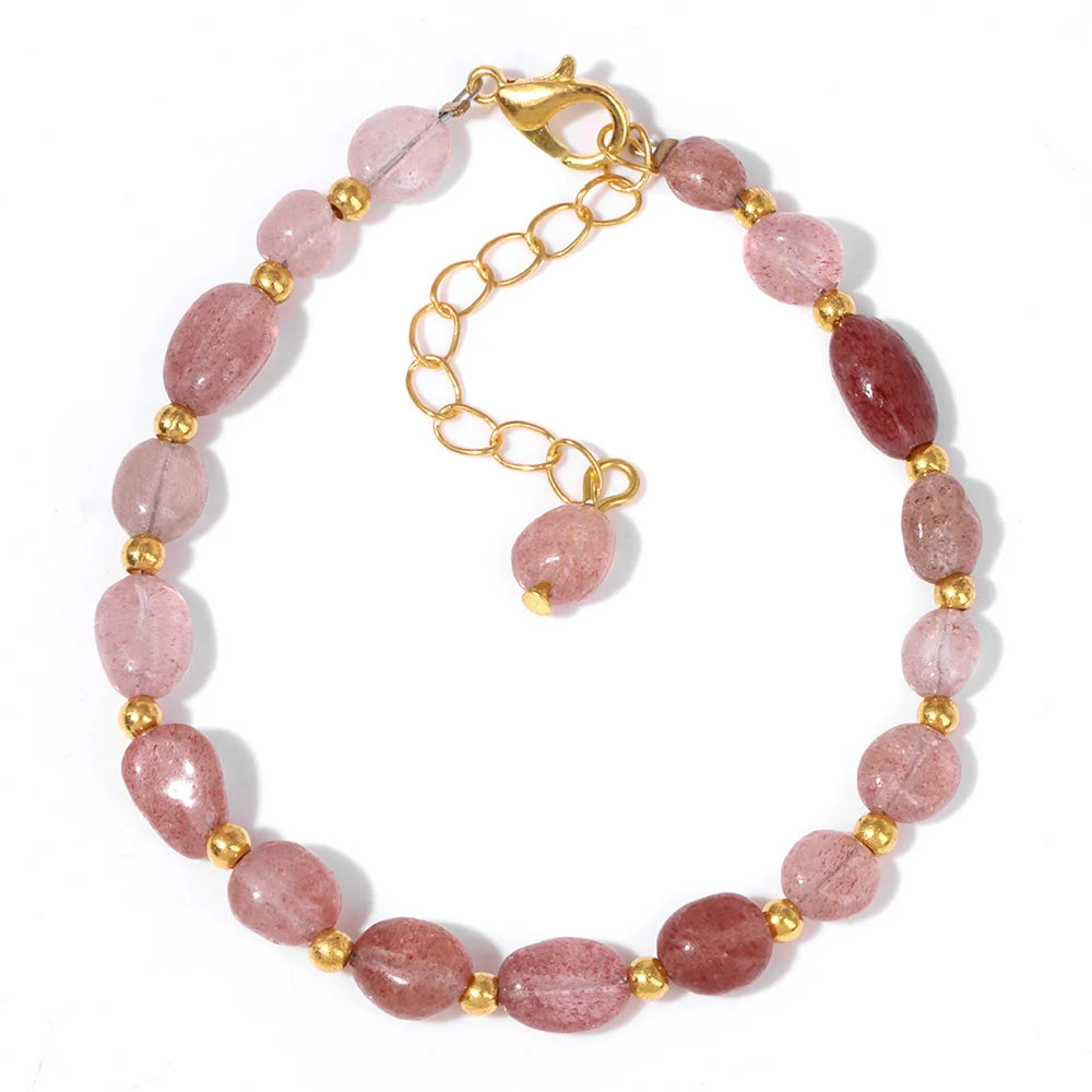 Natural Stone Lapis Lazuli Beads Bracelet Irregular Chip Stone Adjustable Bracelets Tiger Eye Agates Bangles Women Fine Jewelry