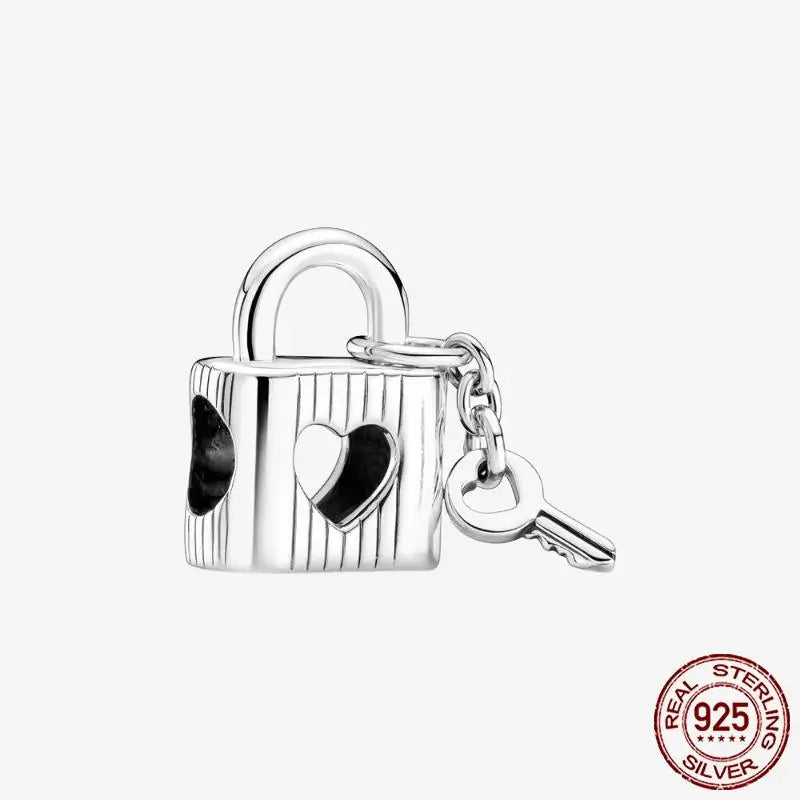 925 Sterling Silver Gold Heart Plated Dangle Charm for Original Bracelet Beads Jewelry DIY Birthday Gift for Women plata de ley