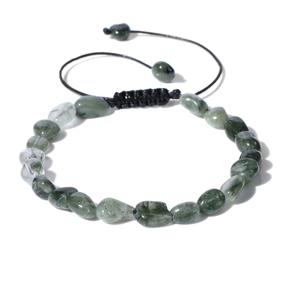 Natural Stone Lapis Lazuli Beads Bracelet Irregular Chip Stone Adjustable Bracelets Tiger Eye Agates Bangles Women Fine Jewelry