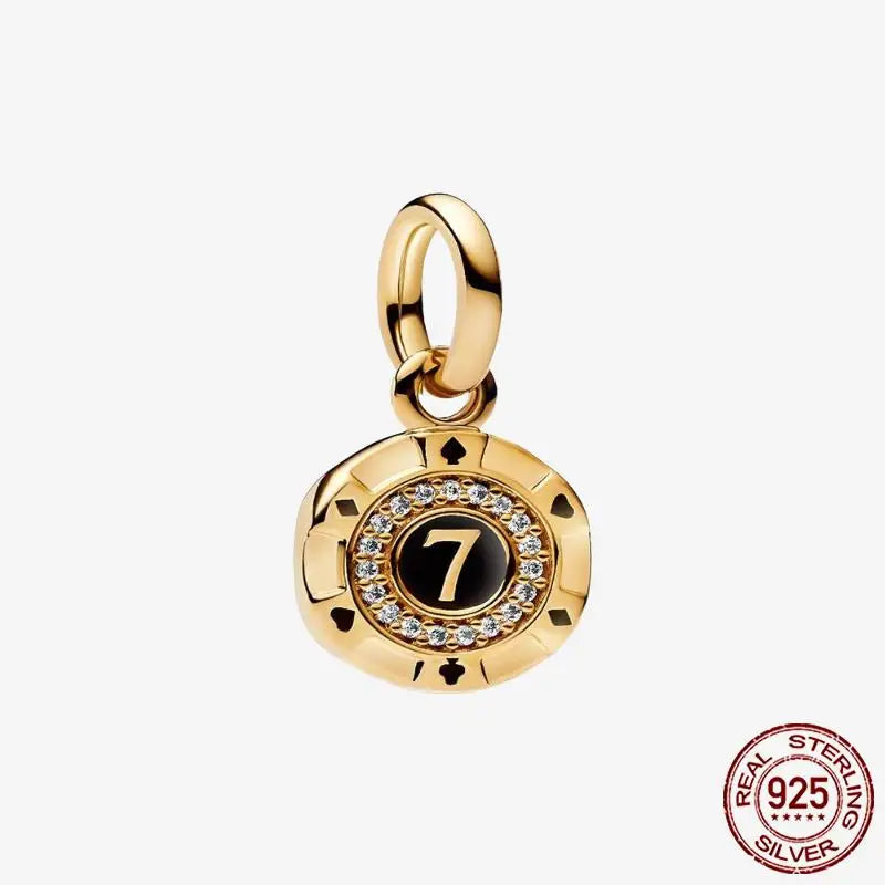 925 Sterling Silver Gold Heart Plated Dangle Charm for Original Bracelet Beads Jewelry DIY Birthday Gift for Women plata de ley