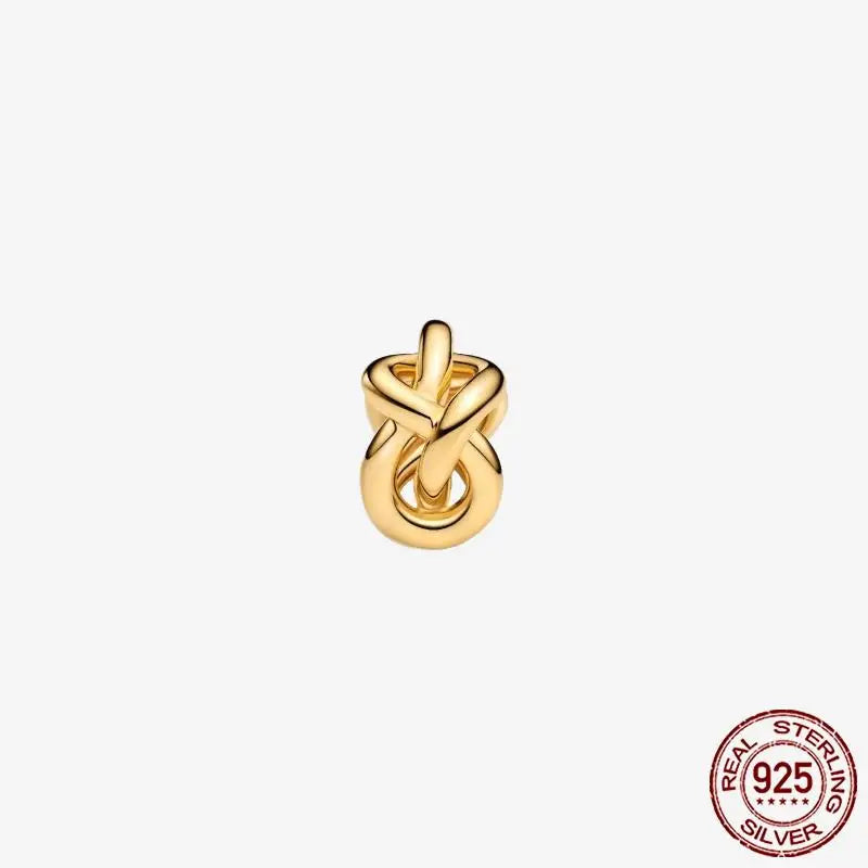 925 Sterling Silver Gold Heart Plated Dangle Charm for Original Bracelet Beads Jewelry DIY Birthday Gift for Women plata de ley