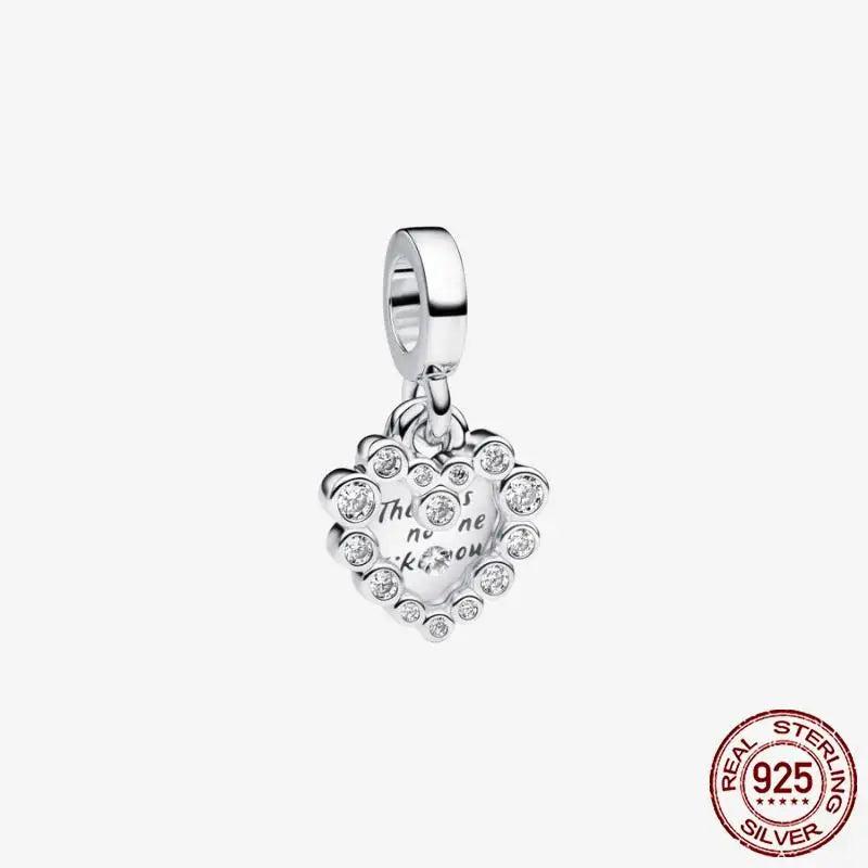 925 Sterling Silver Gold Heart Plated Dangle Charm for Original Bracelet Beads Jewelry DIY Birthday Gift for Women plata de ley