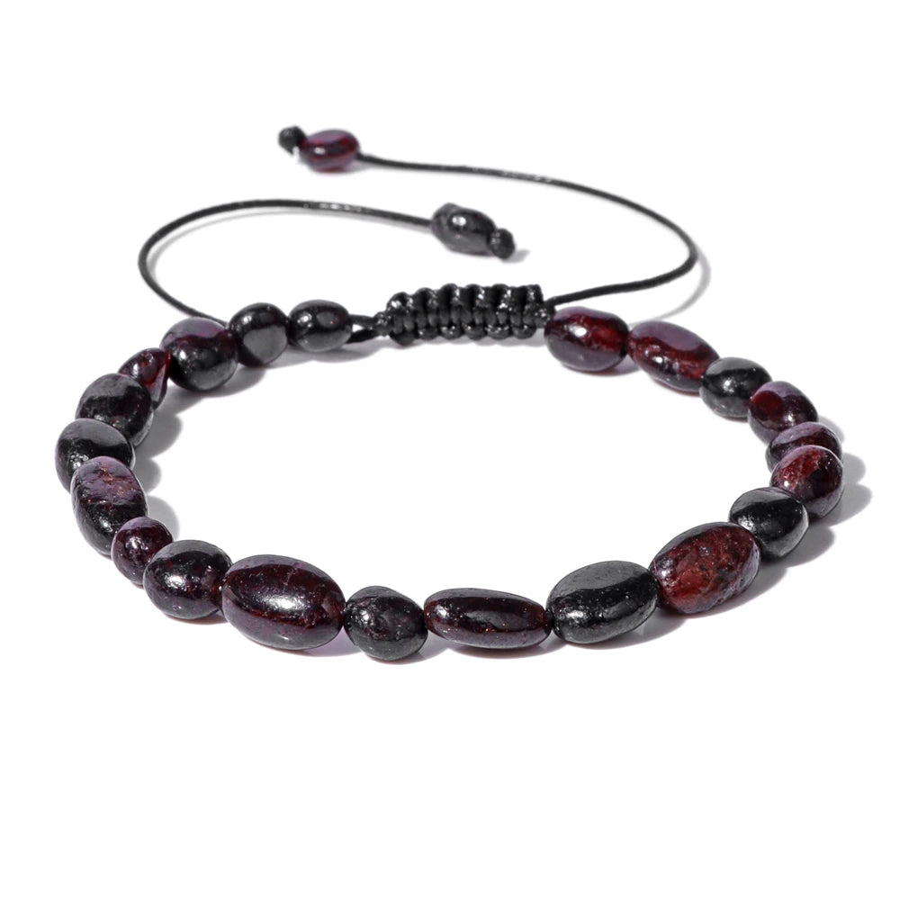 Natural Stone Lapis Lazuli Beads Bracelet Irregular Chip Stone Adjustable Bracelets Tiger Eye Agates Bangles Women Fine Jewelry