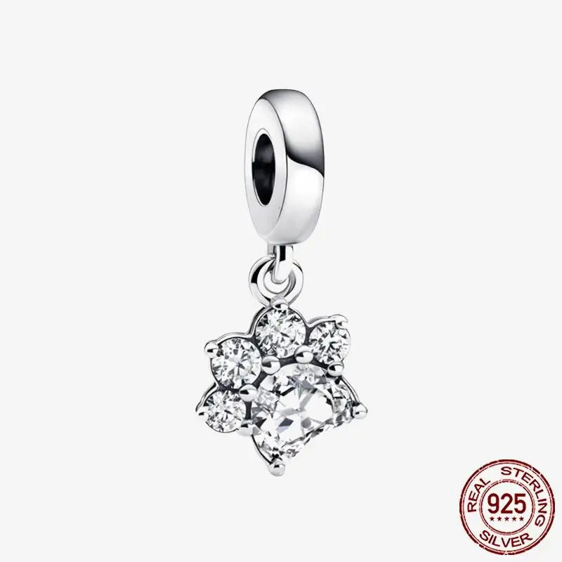 925 Sterling Silver Gold Heart Plated Dangle Charm for Original Bracelet Beads Jewelry DIY Birthday Gift for Women plata de ley