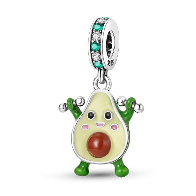 925 Sterling Silver  Strawberries,  Charms Pendant with Cubic Zirconia,Fit DIY bracelet necklace Gift for Her,Colgante Plata