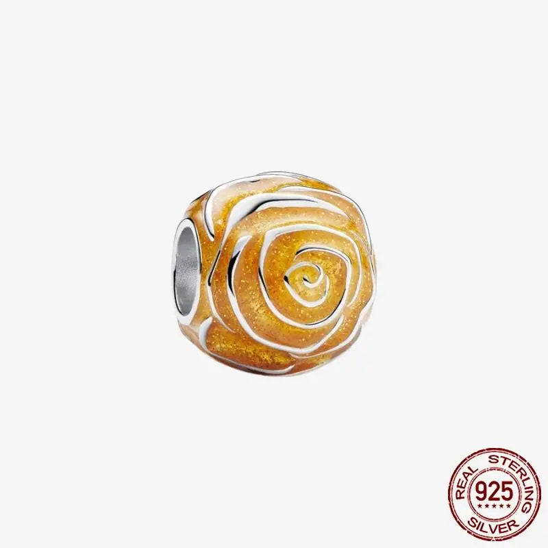 925 Sterling Silver Gold Heart Plated Dangle Charm for Original Bracelet Beads Jewelry DIY Birthday Gift for Women plata de ley