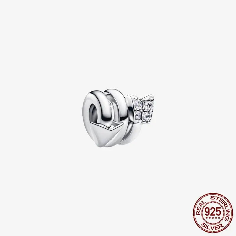 925 Sterling Silver Gold Heart Plated Dangle Charm for Original Bracelet Beads Jewelry DIY Birthday Gift for Women plata de ley