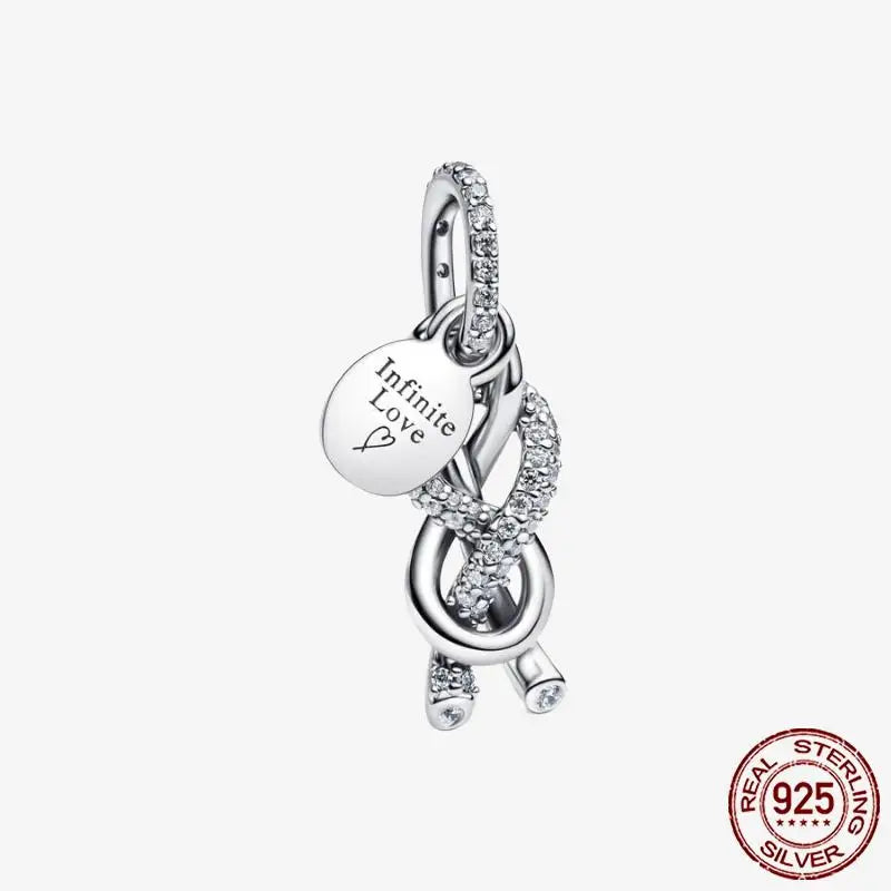 925 Sterling Silver Gold Heart Plated Dangle Charm for Original Bracelet Beads Jewelry DIY Birthday Gift for Women plata de ley