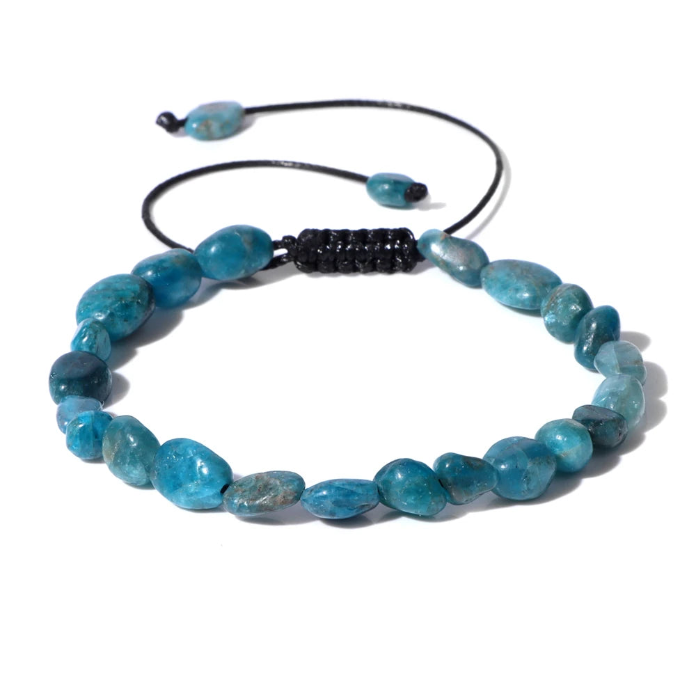 Natural Stone Lapis Lazuli Beads Bracelet Irregular Chip Stone Adjustable Bracelets Tiger Eye Agates Bangles Women Fine Jewelry