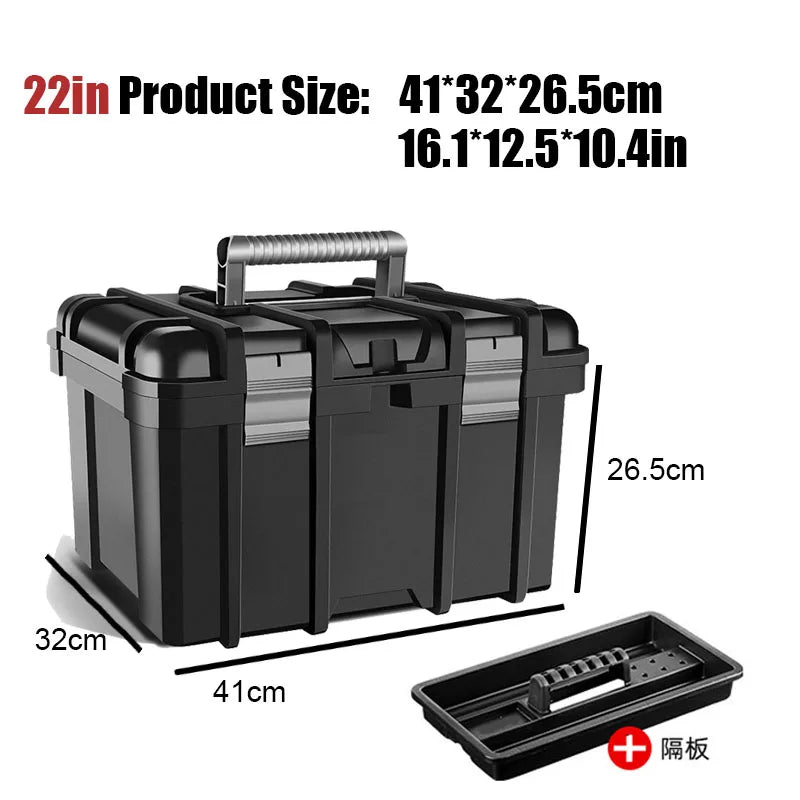 Large Waterproof Tool Box Plastic Hard case Hardware Toolbox 2-Layer Large Tool box Storage Box Portable Toolbox pelican case