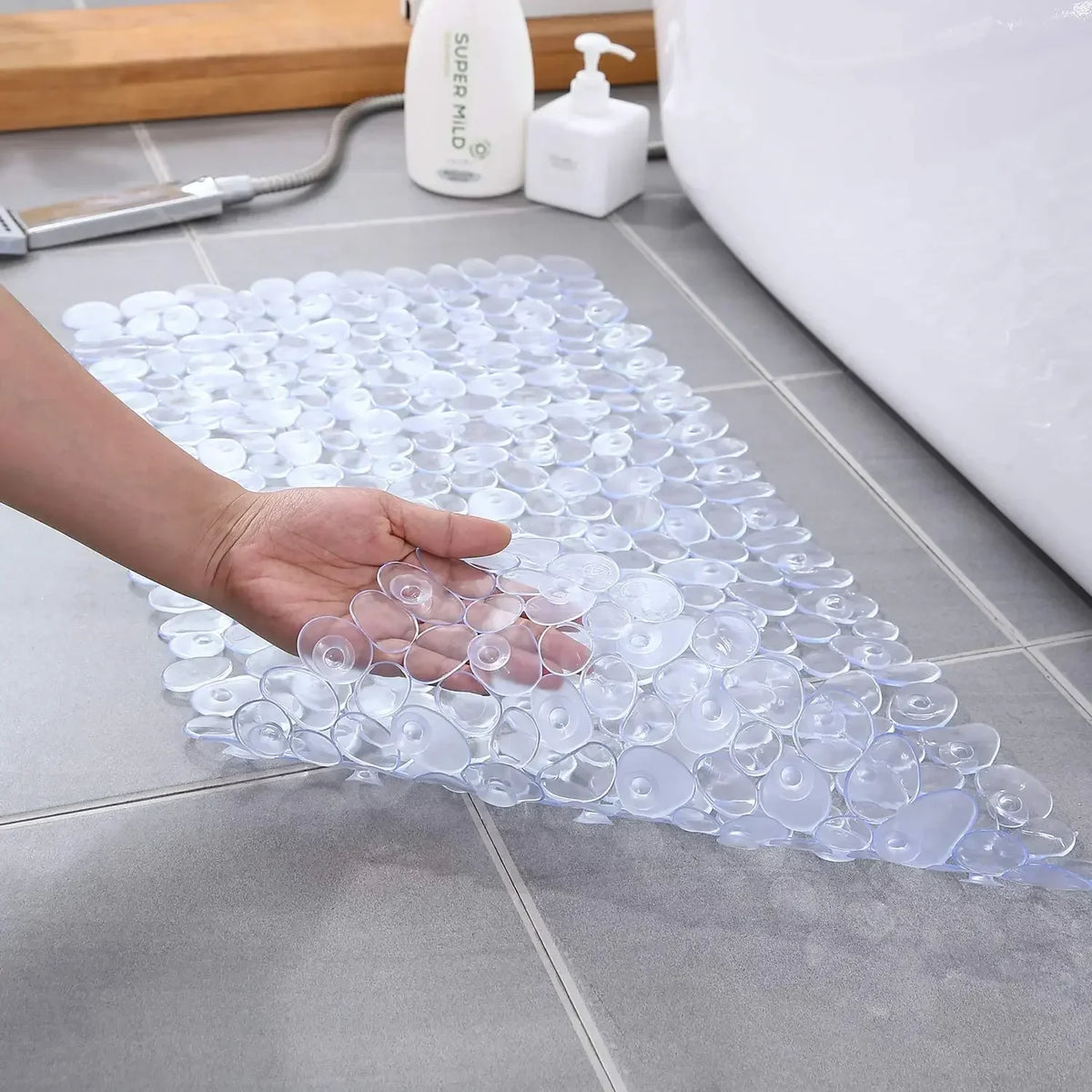 Non-Slip Bathroom Mat Anti Slip Bath Mats Suction Cup Shower Cushion Long Bathtub Foot Pads PVC Plastic Mats for Bathroom