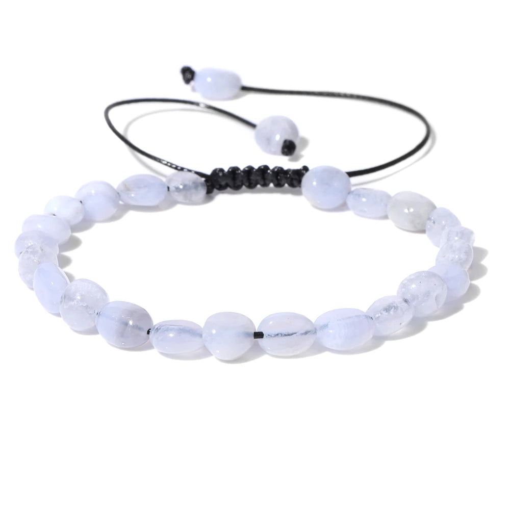 Natural Stone Lapis Lazuli Beads Bracelet Irregular Chip Stone Adjustable Bracelets Tiger Eye Agates Bangles Women Fine Jewelry