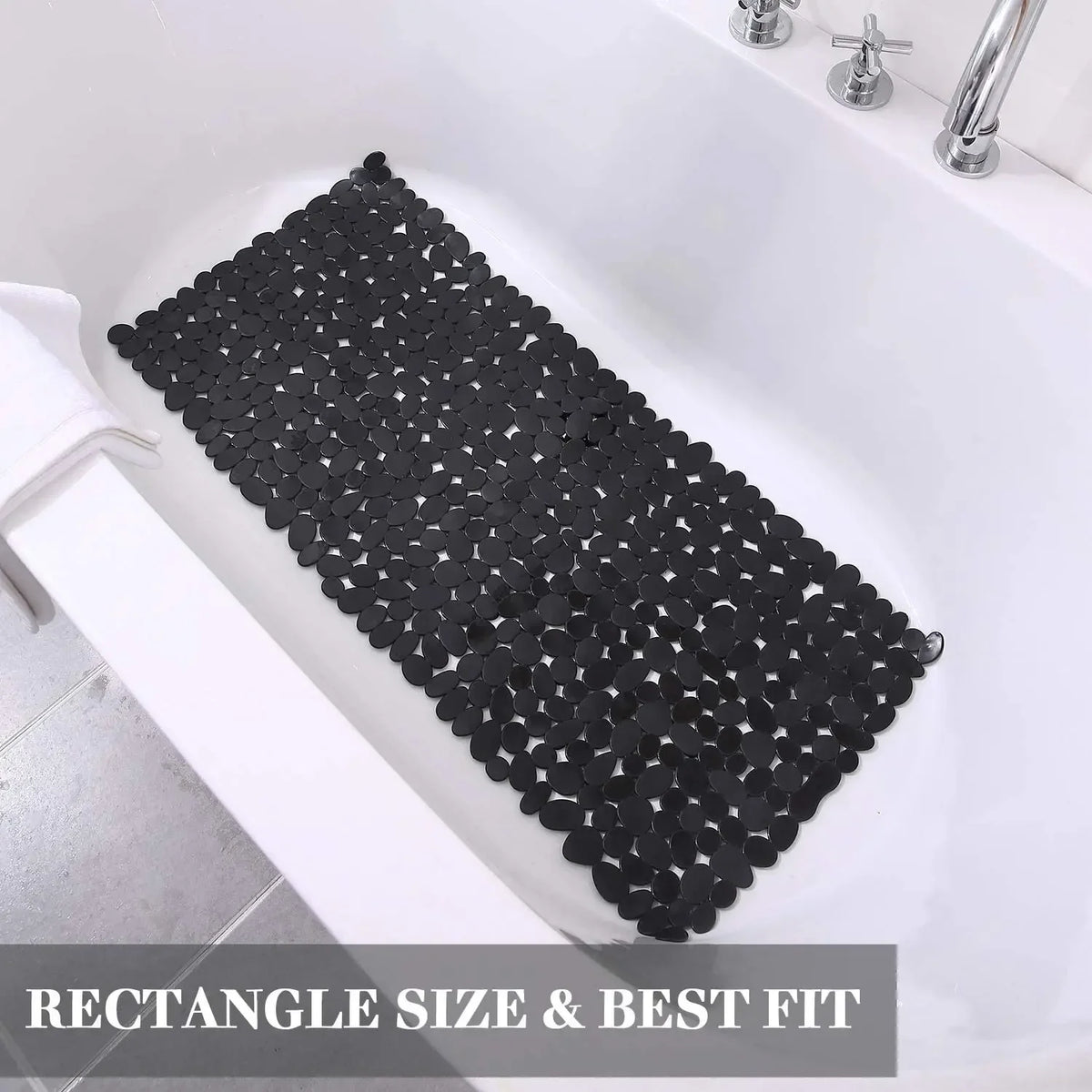 Non-Slip Bathroom Mat Anti Slip Bath Mats Suction Cup Shower Cushion Long Bathtub Foot Pads PVC Plastic Mats for Bathroom