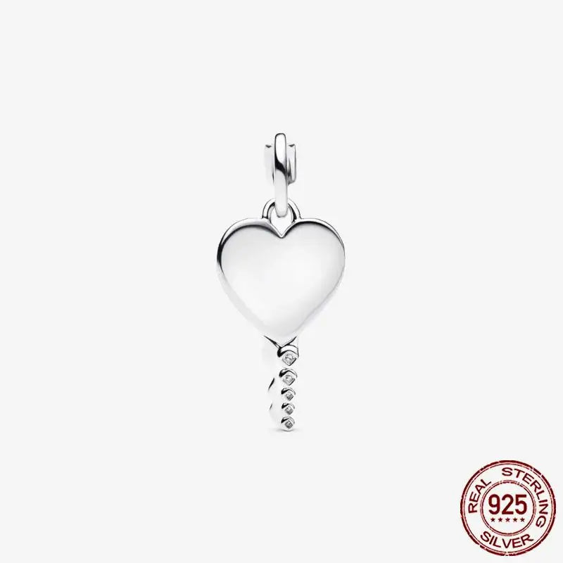 925 Sterling Silver Gold Heart Plated Dangle Charm for Original Bracelet Beads Jewelry DIY Birthday Gift for Women plata de ley