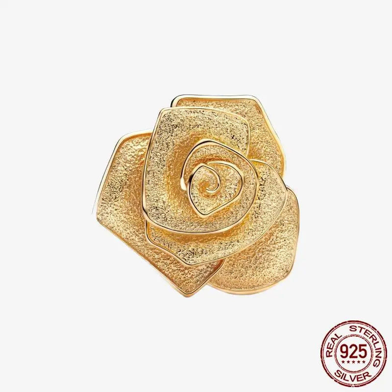 925 Sterling Silver Gold Heart Plated Dangle Charm for Original Bracelet Beads Jewelry DIY Birthday Gift for Women plata de ley