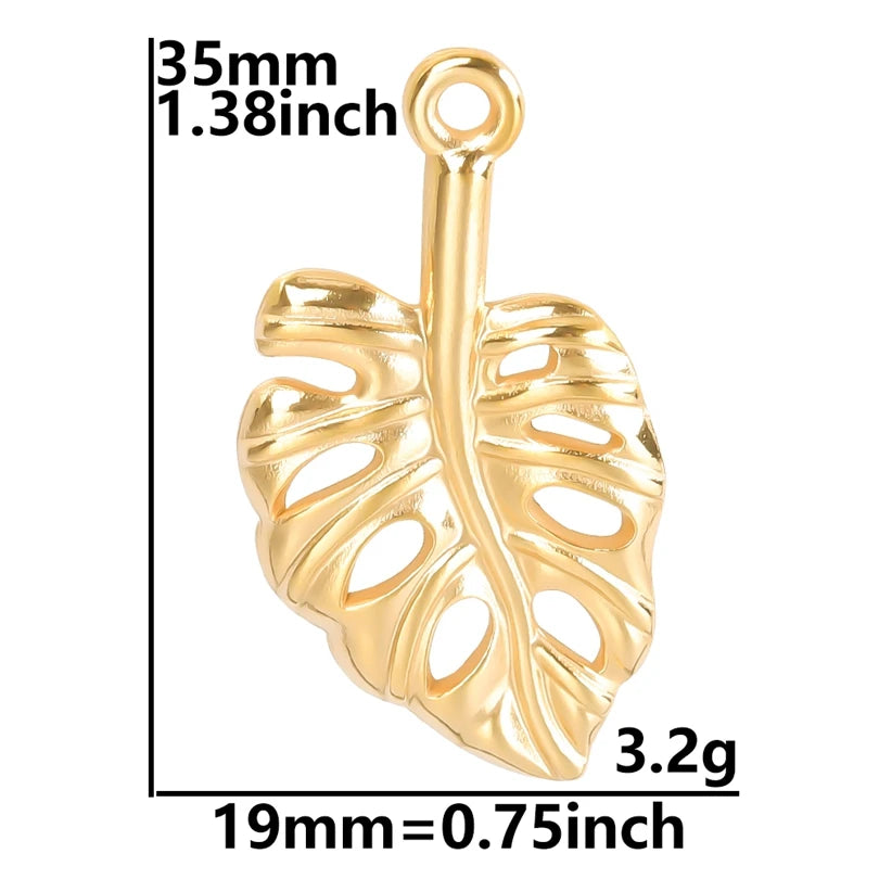 5pcs/Lot 18k Real Gold Plated Rose Lotus Bulk Charms For Jewelry Making Supplies DIY Sunflower Pendants Stainless Steel Charm
