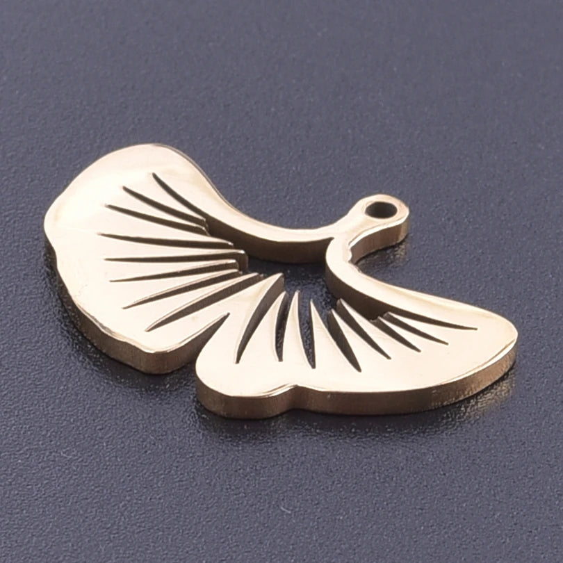 5pcs/Lot 18k Real Gold Plated Rose Lotus Bulk Charms For Jewelry Making Supplies DIY Sunflower Pendants Stainless Steel Charm
