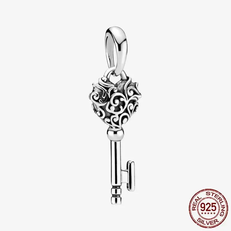 925 Sterling Silver Gold Heart Plated Dangle Charm for Original Bracelet Beads Jewelry DIY Birthday Gift for Women plata de ley
