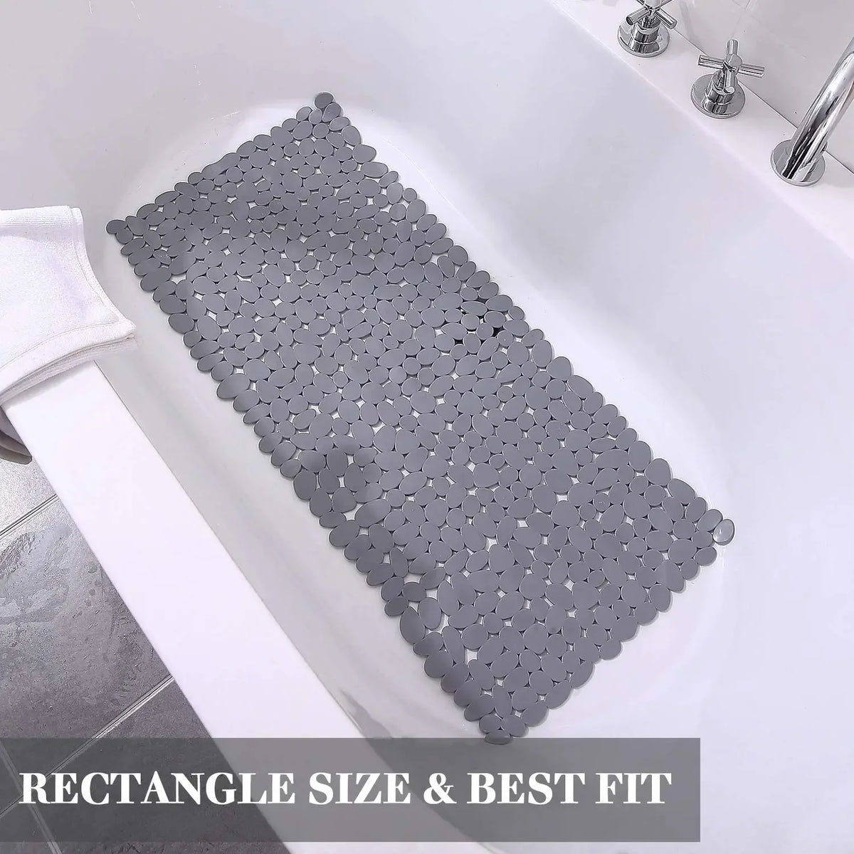 Non-Slip Bathroom Mat Anti Slip Bath Mats Suction Cup Shower Cushion Long Bathtub Foot Pads PVC Plastic Mats for Bathroom
