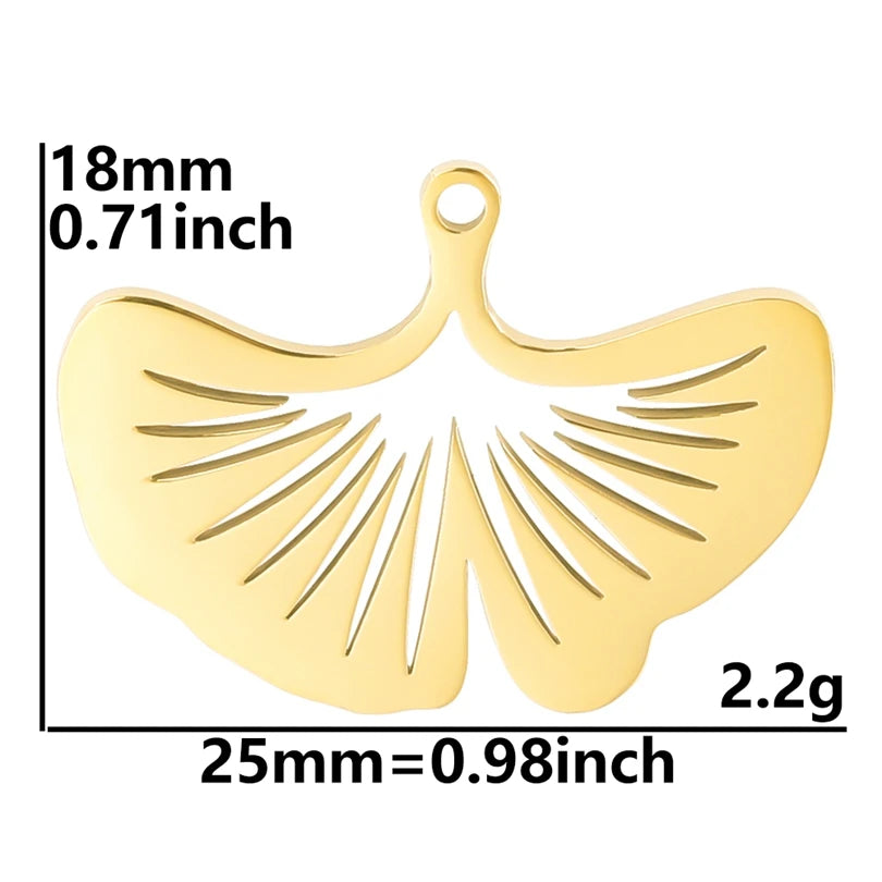 5pcs/Lot 18k Real Gold Plated Rose Lotus Bulk Charms For Jewelry Making Supplies DIY Sunflower Pendants Stainless Steel Charm