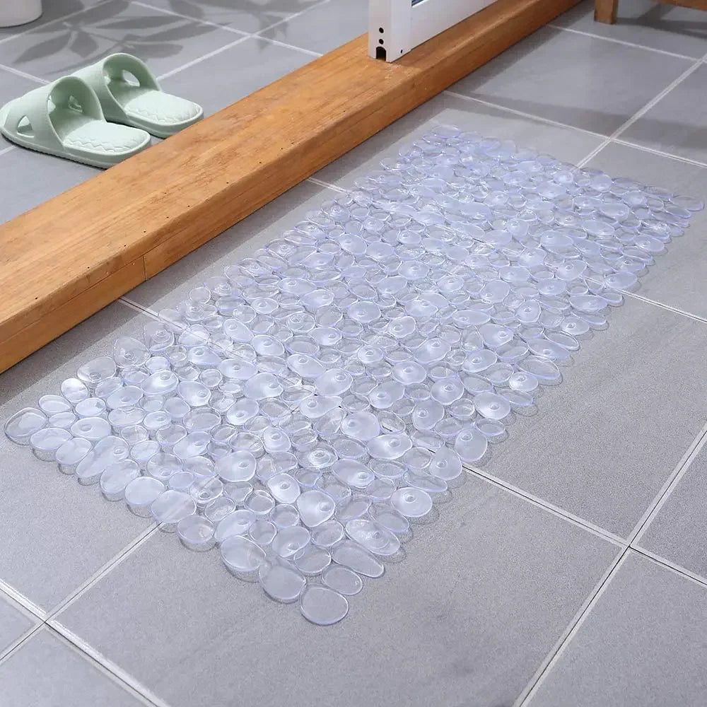 Non-Slip Bathroom Mat Anti Slip Bath Mats Suction Cup Shower Cushion Long Bathtub Foot Pads PVC Plastic Mats for Bathroom
