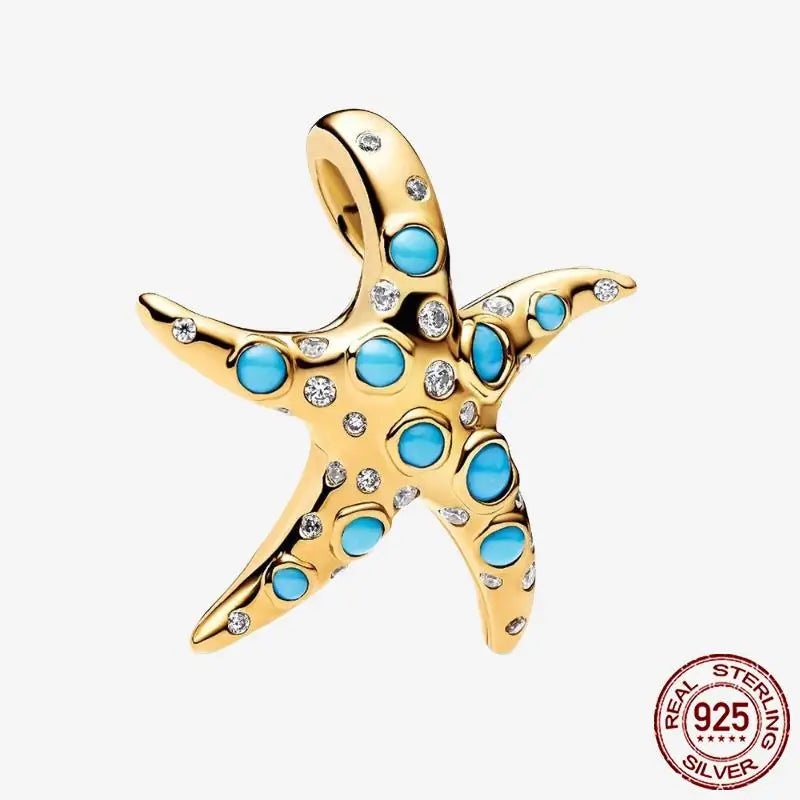 925 Sterling Silver Gold Heart Plated Dangle Charm for Original Bracelet Beads Jewelry DIY Birthday Gift for Women plata de ley