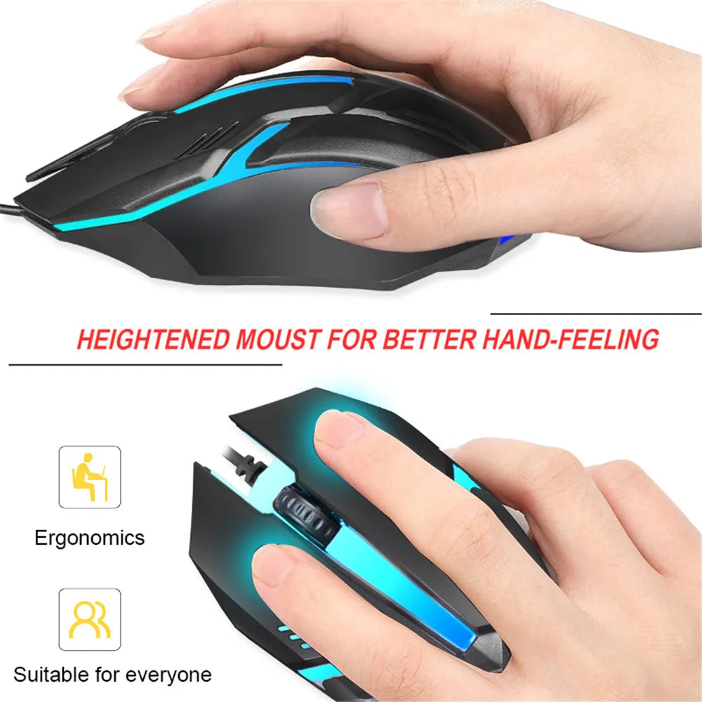 USB Wired Gaming Mouse 5000 DPI 3 Buttons Silent Mause Backlit Professional Gamer Mice Ergonomic Computer Mouse For PC Laptop
