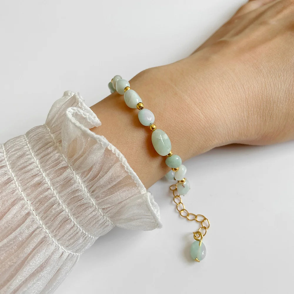 Natural Stone Lapis Lazuli Beads Bracelet Irregular Chip Stone Adjustable Bracelets Tiger Eye Agates Bangles Women Fine Jewelry
