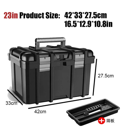 Large Waterproof Tool Box Plastic Hard case Hardware Toolbox 2-Layer Large Tool box Storage Box Portable Toolbox pelican case