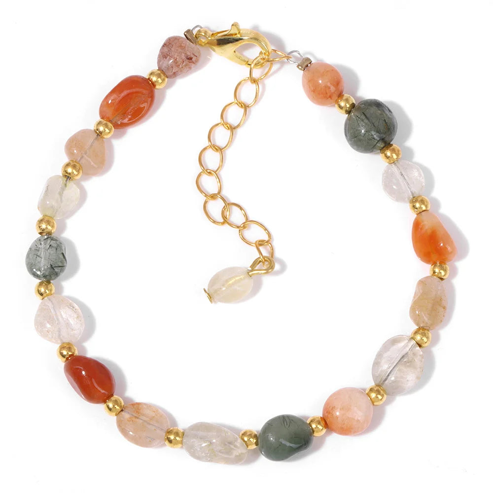 Natural Stone Lapis Lazuli Beads Bracelet Irregular Chip Stone Adjustable Bracelets Tiger Eye Agates Bangles Women Fine Jewelry