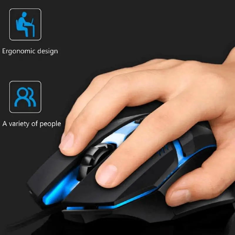 Latest high-quality ergonomic gaming mouse, suitable for desktop and laptop computers, 4-button USB RGB backlit mouse
