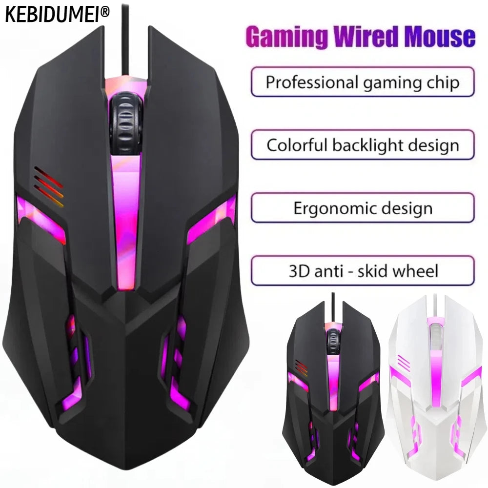 USB Wired Gaming Mouse 5000 DPI 3 Buttons Silent Mause Backlit Professional Gamer Mice Ergonomic Computer Mouse For PC Laptop
