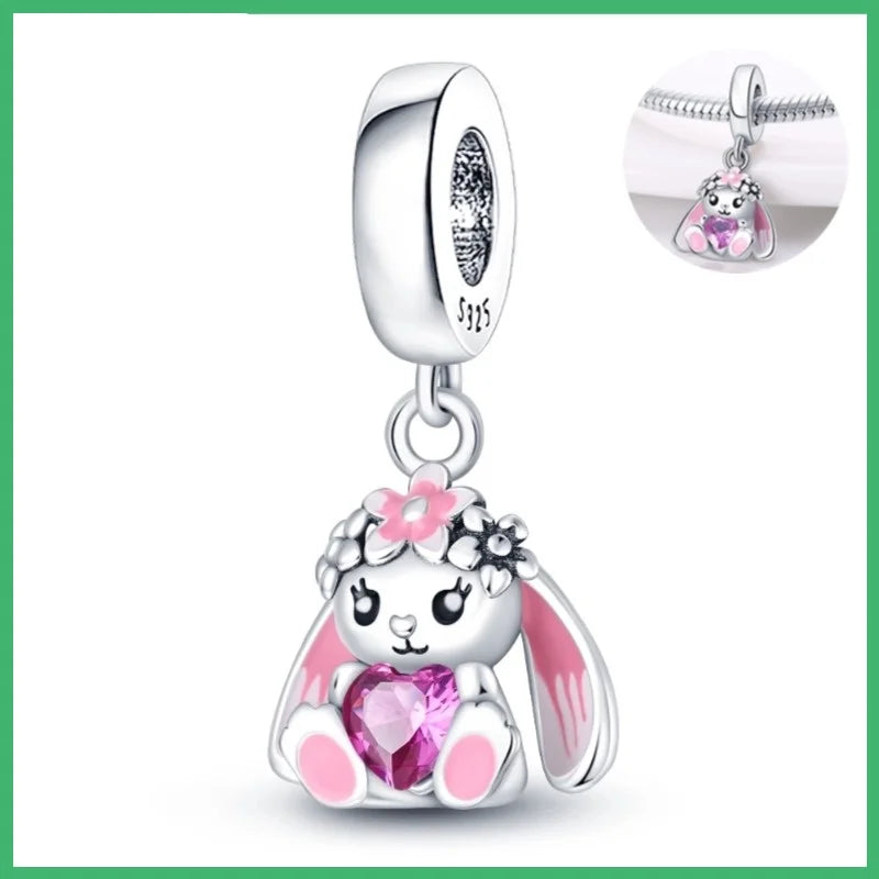 925 Sterling Silver  Strawberries,  Charms Pendant with Cubic Zirconia,Fit DIY bracelet necklace Gift for Her,Colgante Plata